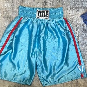 Title Men's Blue and Red Athletic Shorts